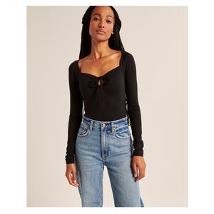 NWT Abercrombie seamless long sleeve bodysuit with sweetheart neck